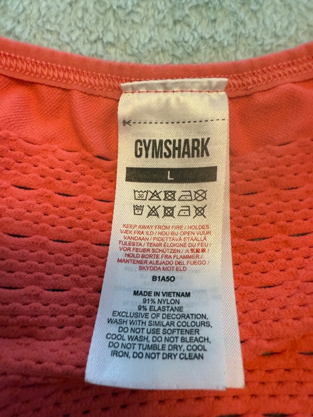 NWOT- Gymshark Coral Seamless Laser-Cut Sports Bra - Picture 5 of 8